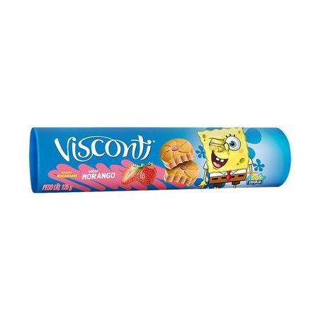 Biscoito Doce Recheado Visconti Morango Pacote 125G