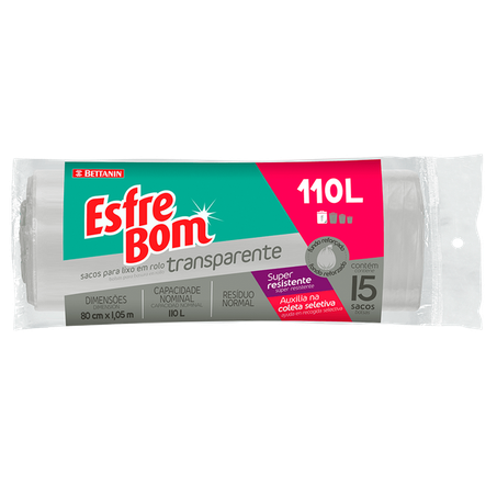 Saco p/lixo esfrebom reforcado rolo 110l