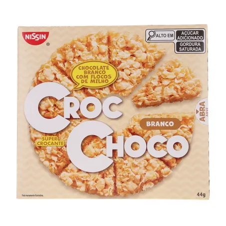 Chocolate Nissin Croc Choc Branco C/Flocos De Milho 44g