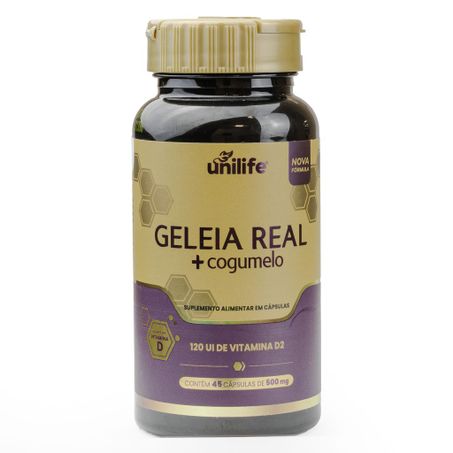 GELEIA REAL + COGUMELO 500MG 45 CAPSULAS UNILIFE