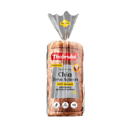 Pão de Forma Thabrulai Premium Integral Chia 400G