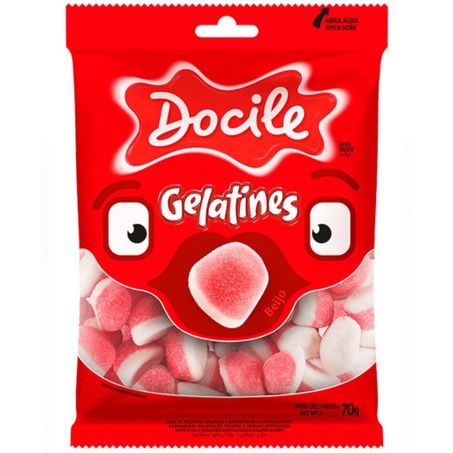 Bala gelatines docile 70g beijo