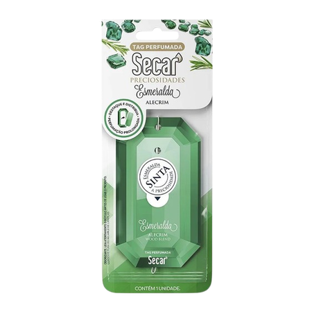 Odorizante Automotivo Secar Tag Perfumada Esmeralda Alecrim Un 
 