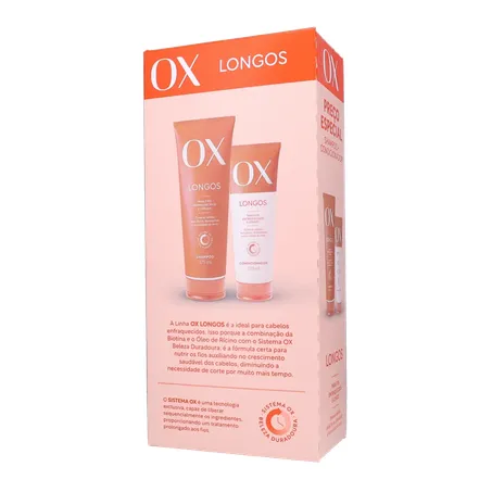 Kit Shampoo com 375Ml  Condicionador com 170Ml Ox Longos 360-20