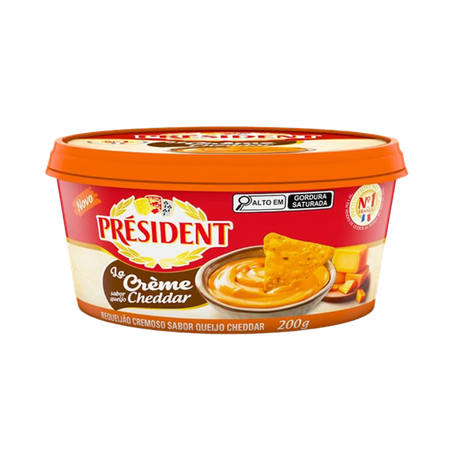 Requeijão President Cremoso Queijo Cheddar Pote 200g 
 
