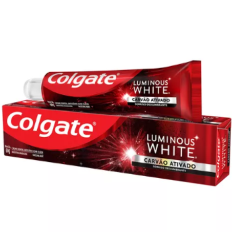 Creme dental 60g colgate luminous white carvao ativado