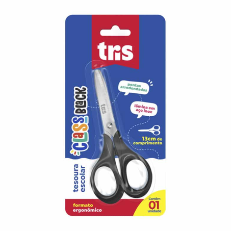Escolar tesoura tris class black un