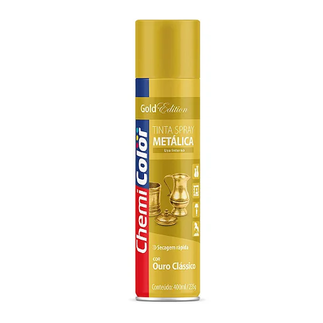 Tinta Chemicolor 400ml Spray Metalica Ouro