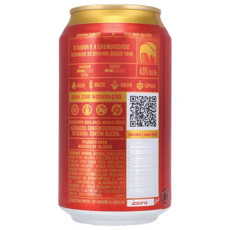 Cerveja Brahma Chopp Pilsen Lata 350Ml 360-18