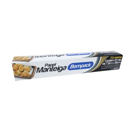 Papel manteiga bompack 7mx28cm 1un