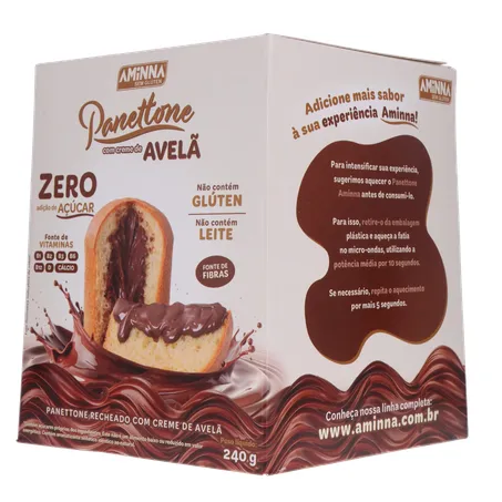 PANETONNE AMINNA S/GLÚTEN CREME DE AVELÃ 240G 360-4