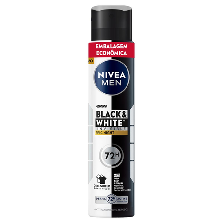 Desodorante Aerossol Nivea 200ml - Black & White - Epic Night - Masculino