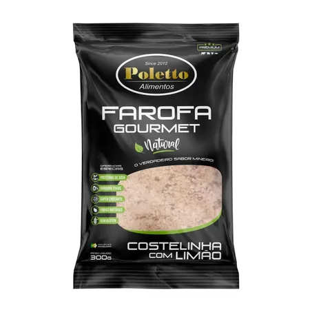 Farofa gourmet poletto alimentos costelinha com limão 300g