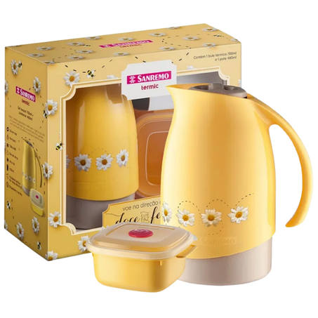 Sanremo conjunto bule térmico 700ml pote 480ml sr1011/63