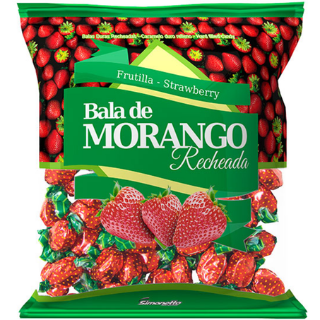 Bala simonetto 140g morango recheada
