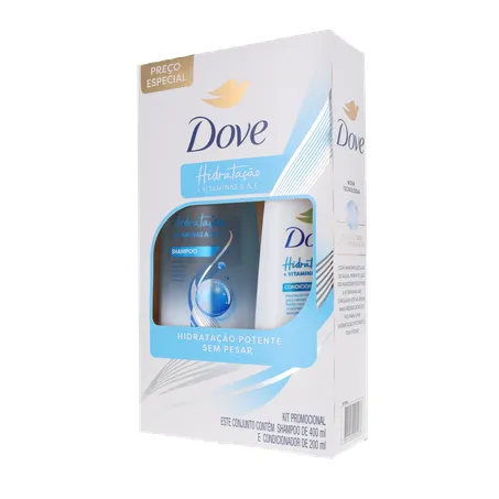 KIT DOVE SHAMPOO 400ML+ CONDICIONADOR 200ML HIDRATAÇÃO 360-3