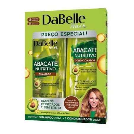 KIT SHAMPOO+CONDICIONADOR DABELLE ABACATE NUTRITIVO 425ML