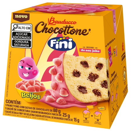 Mini panetone bauducco 80g chocottone beijos