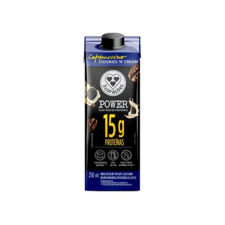 BEB 3 CORACOES 250ML POWER 15G PROT CAPPUC COOK CR