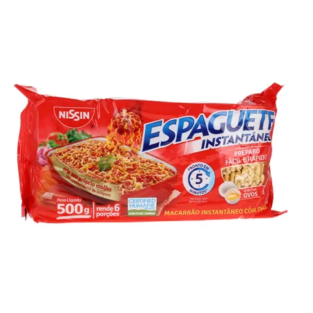 MASSA NISSIN ESPAGUETE C/OVOS T5 500G 360-35