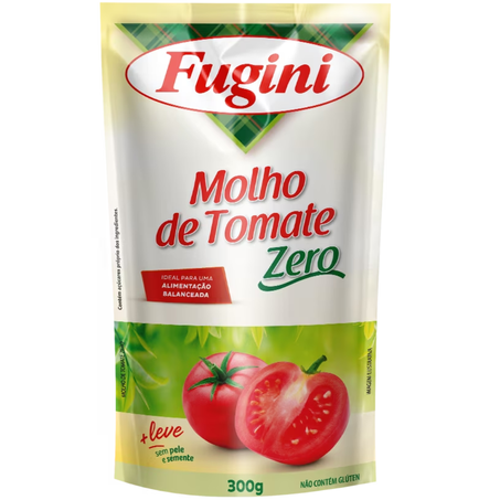Molho de tomate fugini 300g sache zero
