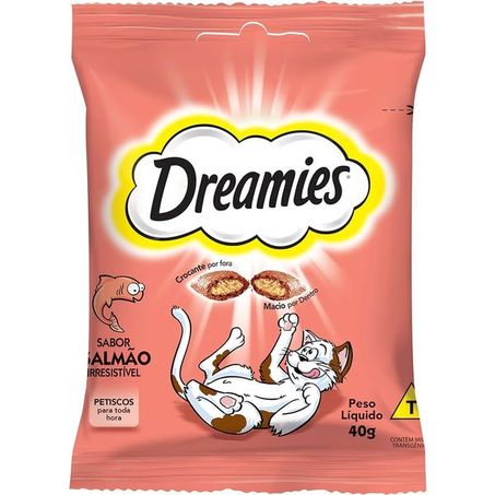 Petisco gato salmao dreamies 40g
