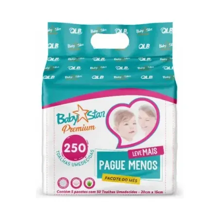 Toalha Umed Baby Star 250un Premium 