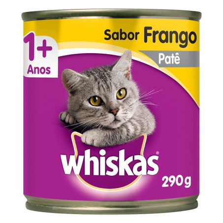 PATÊ PARA GATOS ADULTOS 1+ FRANGO WHISKAS LATA