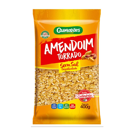 AMENDOIM TORRADO GUIMARÃES S/SAL S/CASCA 400G