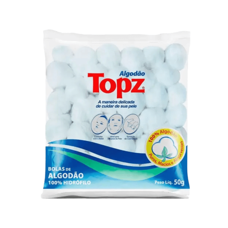 Bolas de algodao hidrofilo topz 50g