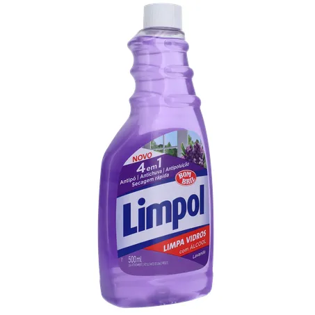 Limpa Vidros Limpol com Álcool 4em1 Refil 500ML 360-33