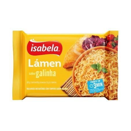 Macarrão Instantâneo Lámen Galinha Zero Fritura Isabela 75g