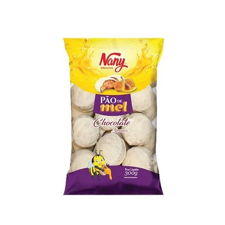 Bolachao de mel nany 250g choco branco