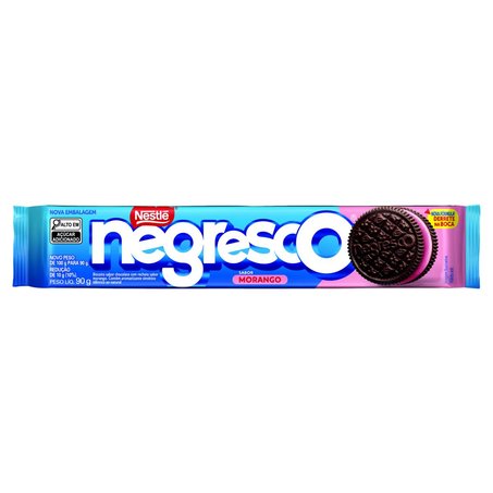Biscoito Recheado Nestlé 90g - Negresco - Morango