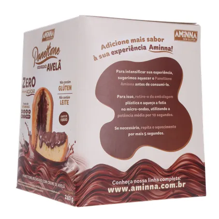 PANETONNE AMINNA S/GLÚTEN CREME DE AVELÃ 240G 360-6