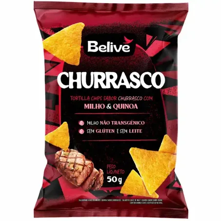 TORTILLA CHIPS SABOR CHURRASCO 50G - BELIVE