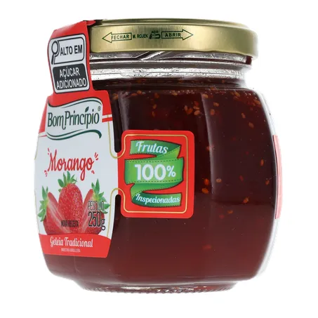 Geleia Bom Princípio Tradicional Morango Pote de Vidro 250gr 360-6