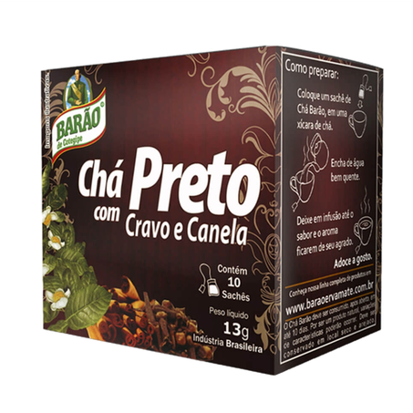 CHÁ BARÃO PRETO COM CRAVO E CANELA 13G