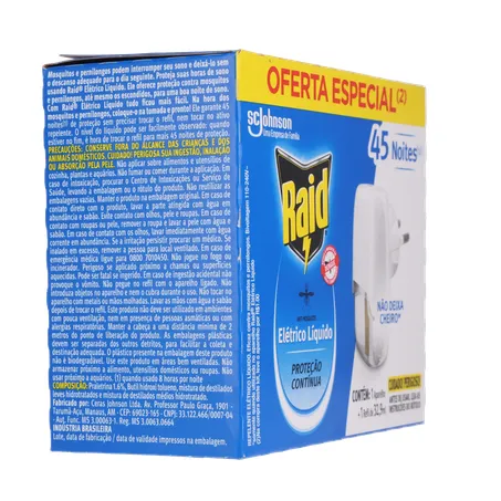 REPELENTE APARELHO RAID 45 NOITES 32,9ML OFERTA ESPECIAL 360-30