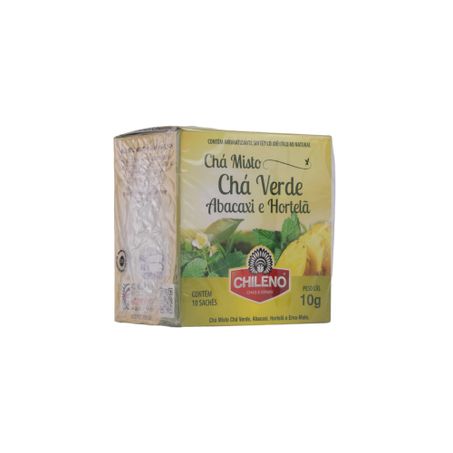 Chá Misto Chileno Chá Verde, Abacaxi, Hortelã e Erva-Mate Caixa com 10un - 10gr 360-25