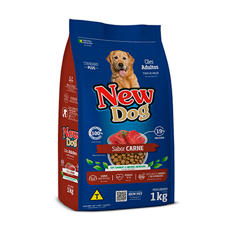 Ração new dog carne 1kg