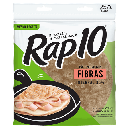 Pão tortilha rap10 integral 330g