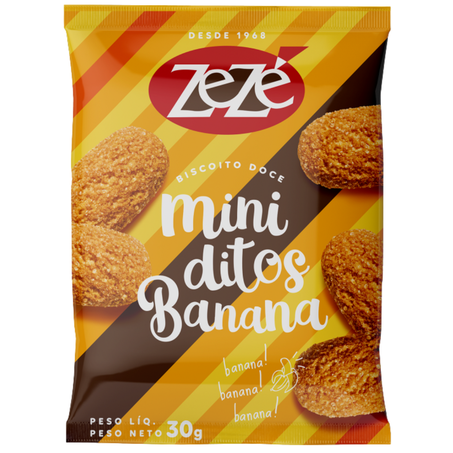 Biscoito lanchinho 30g zeze miniditos banana e canela