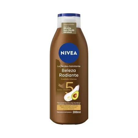 Loção hidratante nivea beleza radiante cuidado intenso 200ml