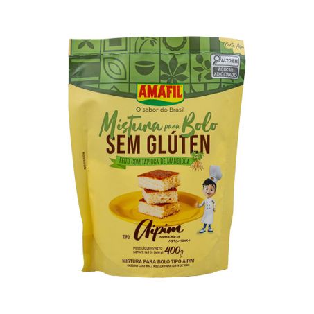 MISTURA PARA BOLO DE AIPIM SEM GLUTEN 400G AMAFIL