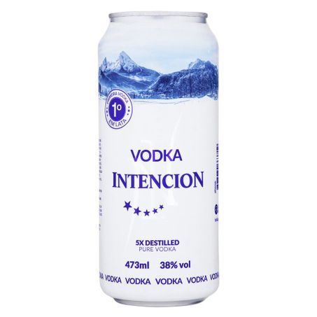 Vodka 5x destilada intencion lata 473ml