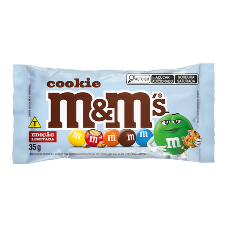 Confeito m&ms chocolate ao leite com cookie 35g