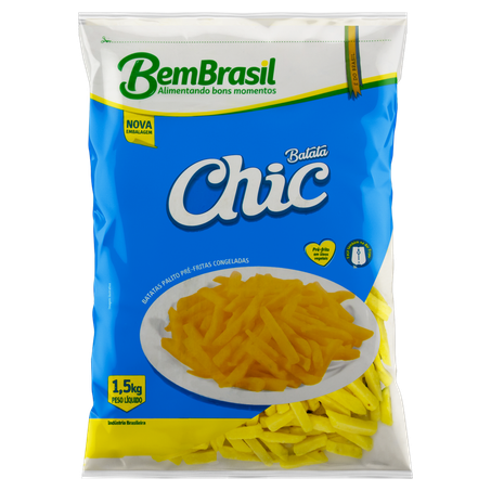 Batata Congelada Bem Brasil Palito Chic Pacote 1,5kg