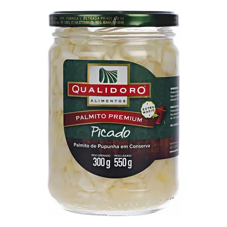 PALMITO PUPUNHA PICADO 300G - QUALIDORO