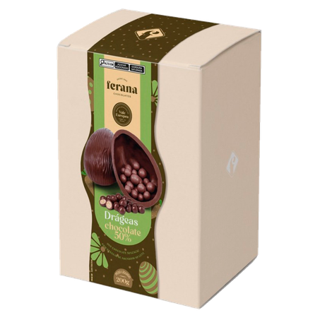 Ovo de Páscoa Ferana Drágeas Chocolate 50% 200g